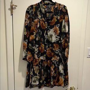 Julia Jordan Black and Orange Floral Dress
